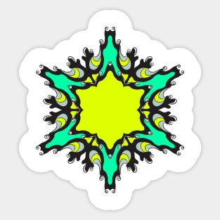 Inspirational MANDALA T-SHIRT STAR-LIME Sticker